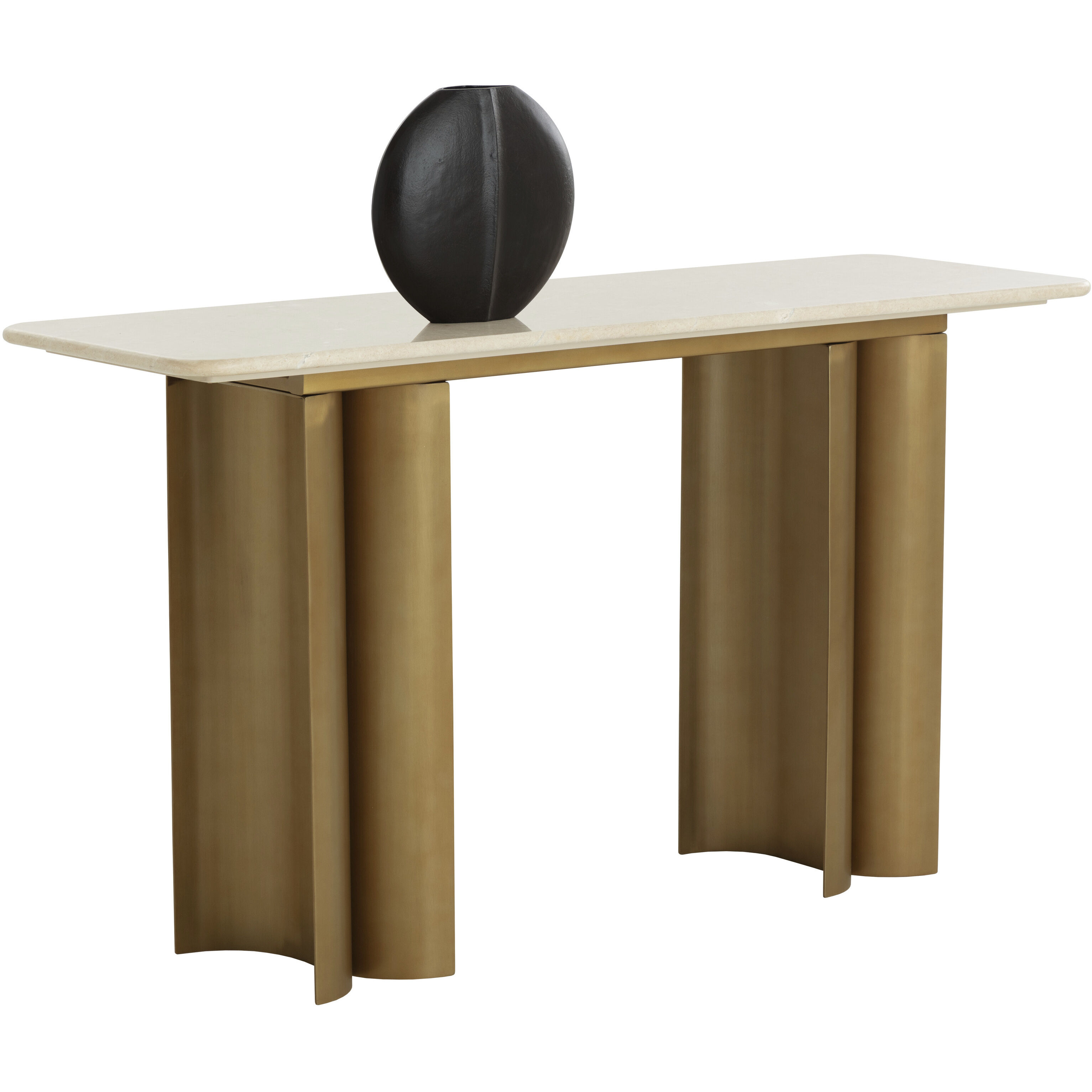 Astara 55 X 17.75 inch Cream / Antique Brass Console Table